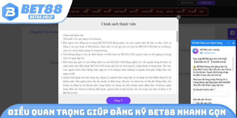 Điều quan trọng giúp đăng ký Bet88 nhanh gọn