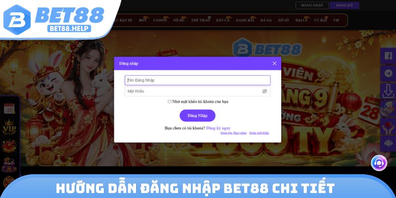 Hướng dẫn đăng nhập Bet88 chi tiết