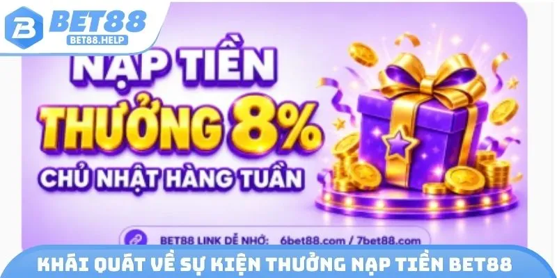 Khái quát về sự kiện thưởng nạp tiền Bet88