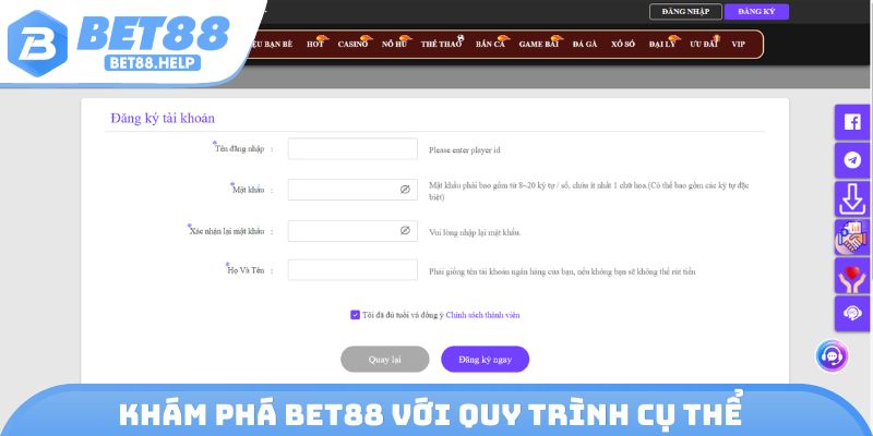 Khám phá Bet88 với quy trình cụ thể
